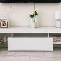 White TV Console Table