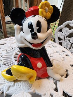VTG DISNEY MINNIE MOUSE TREASURE CRAFT 12” COOKIE JAR