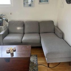 Gray Mid-Century Modern Sectional Sofa