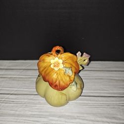 
Fitz & Floyd County Gourmet Fall Harvest Squash Sugar Jam Jelly Jar Lid & Spoon