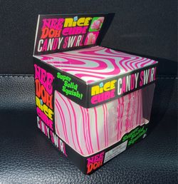 Authentic Schylling NeeDoh Nice Cube Candy Swirl Super Solid Squish! Rare