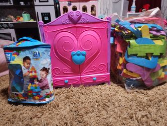 Alphabet, blocks and toy