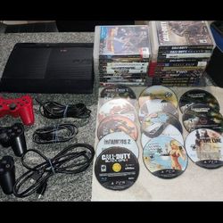 Sony PlayStation 3 Super Slim 250GB CECH-4001B W/30+ Games