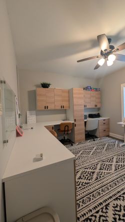 Custom IKEA ENHET Corner Desk, Countertops & Cabinets Combo