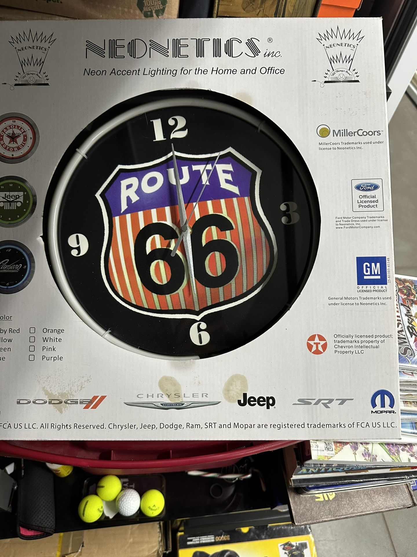 Route 66 Neon light Clock