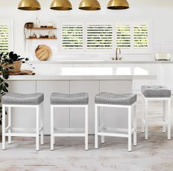 Modern Kitchen Island stools Light Gray White Legs for Sale in