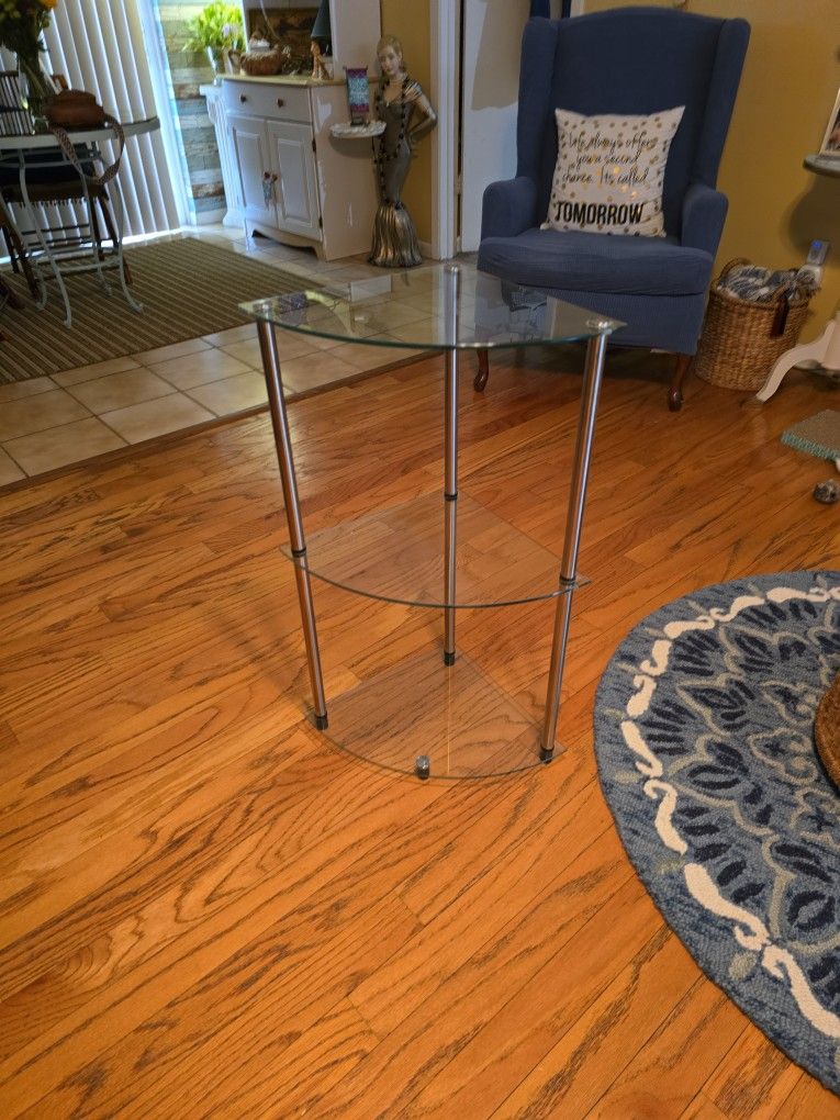 3 Tier Glass Corner Shelf
