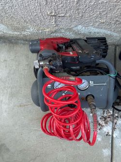 Compresser with finish nail gun