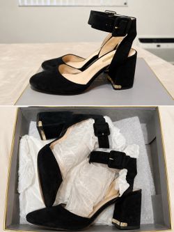 Louise et Cie Black Suede Block Heel Pumps – Women’s Size 8.5M