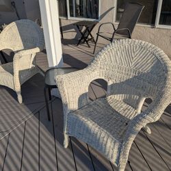 Chair, Rattan Wicker Large, 33 Wide, 36High Back, 