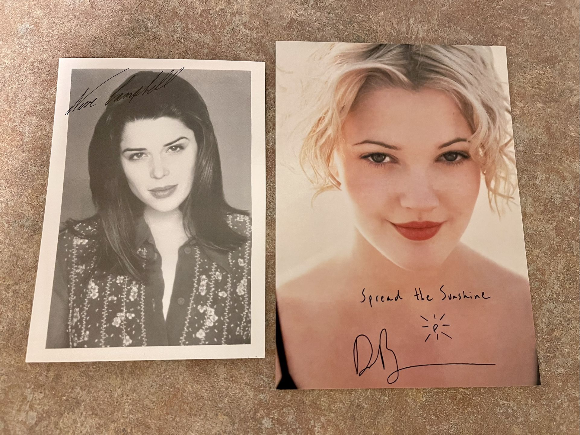 Celebrity autograph Neve Campbell Drew Barrymore