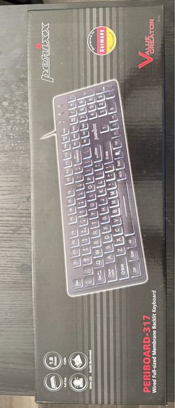 Perixx PERIBOARD-317 Wired Full-sized Membrane Backlit Keyboard