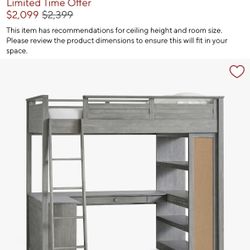 Pottery Barn Teen Sleep & Study Loft Full Size Bed
