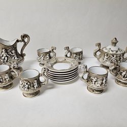 RARE R. Capodimonte Italian Mid-Century Gold 14 pc tea set