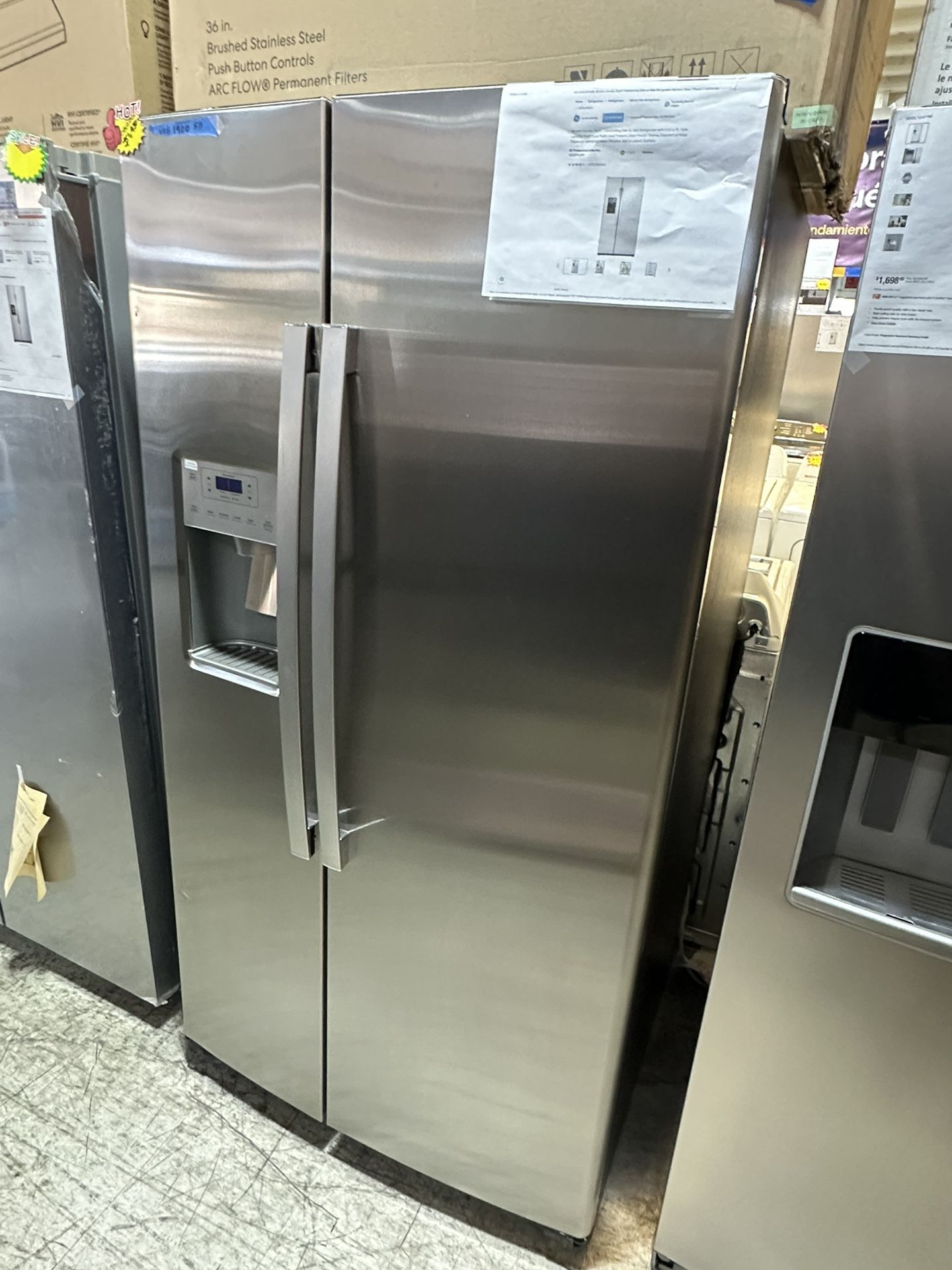 GE Side By Side Stainless Steel Refrigerator Fridge