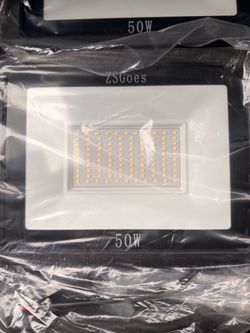 New two-pack of ZSGoes 50W low-voltage LED floodlights in cool white.