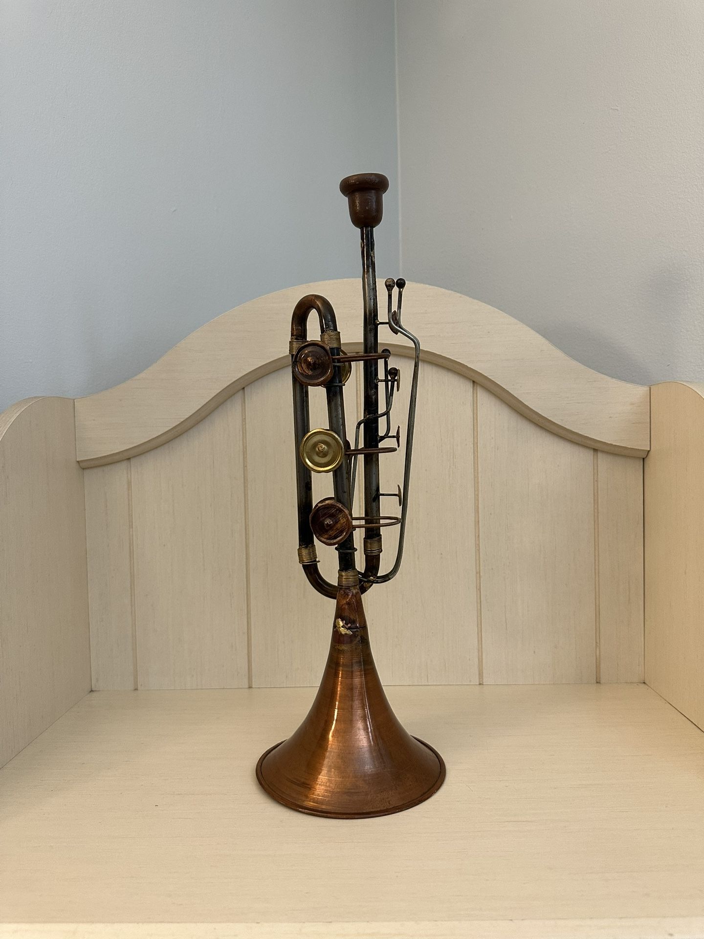 Trombone - Vintage Tin Folk Art Decor