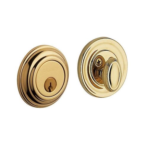 Baldwin 8231-003 Traditional Dead Bolt Single Cylinder Door Lock Polished Brass