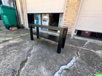 Black TV Stand from IKEA with Lower Shelf