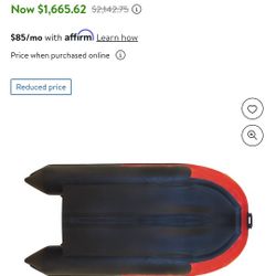 ALEKO Inflatable Boat with Aluminum Floor - 12.5 ft (3.8 m) - Red and Black