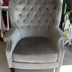 Like New Gray Soft Velvety Armchair