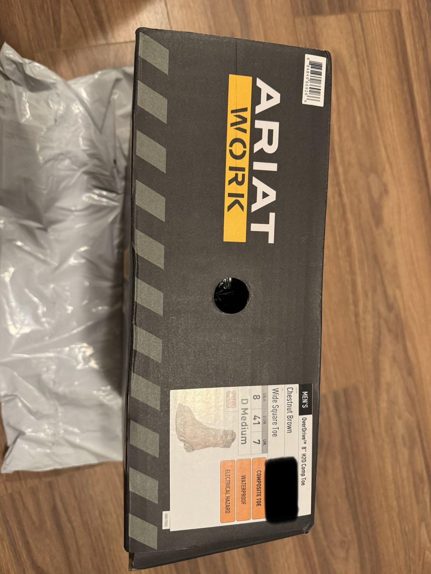 ARIAT® 8" OVERDRIVE WATERPROOF COMPOSITE TOE WORK BOOT, MEN'S SIZE 8