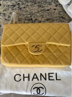 Yellow mini flap bag Chanel