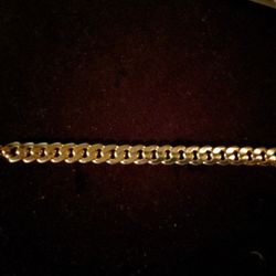 Thick & Heavy Gold Toned Cuban Link Bracelet