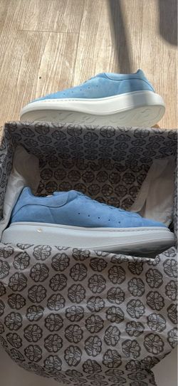 Alexander McQueen Oversized Sneakers Light Blue  Suede Brand New Size 13
