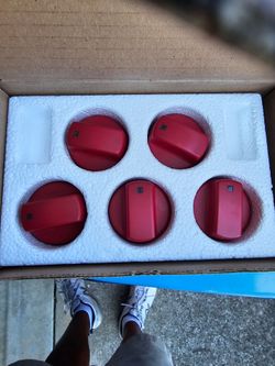Red Stove Knobs Set of 5