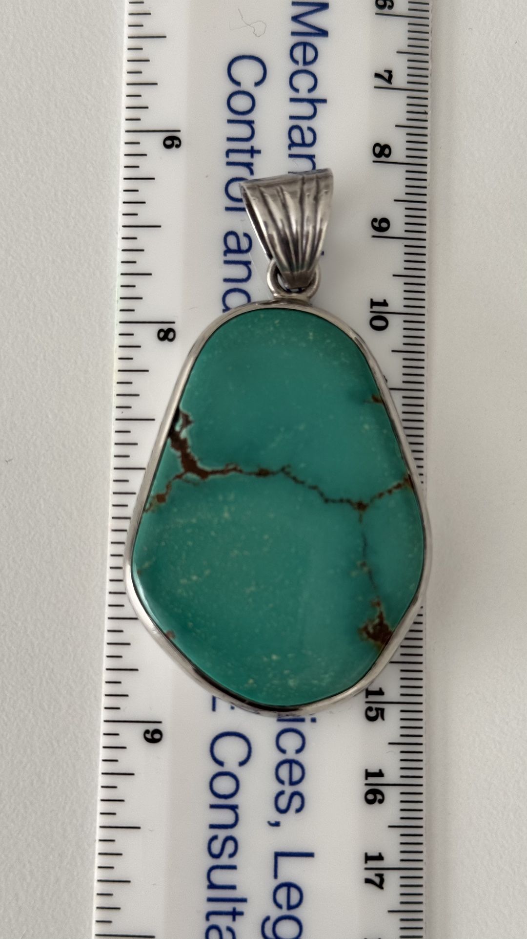 Large 925 Silver Turquoise Stone pendant