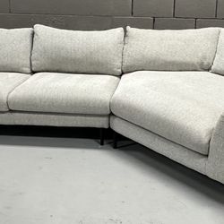 Scandinavian Designs Grey ROWENA Cuddler Sectional Couch Sofa 