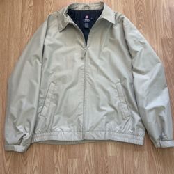 Chaps Tan and khaki bomber jacket with a relaxed fit size L