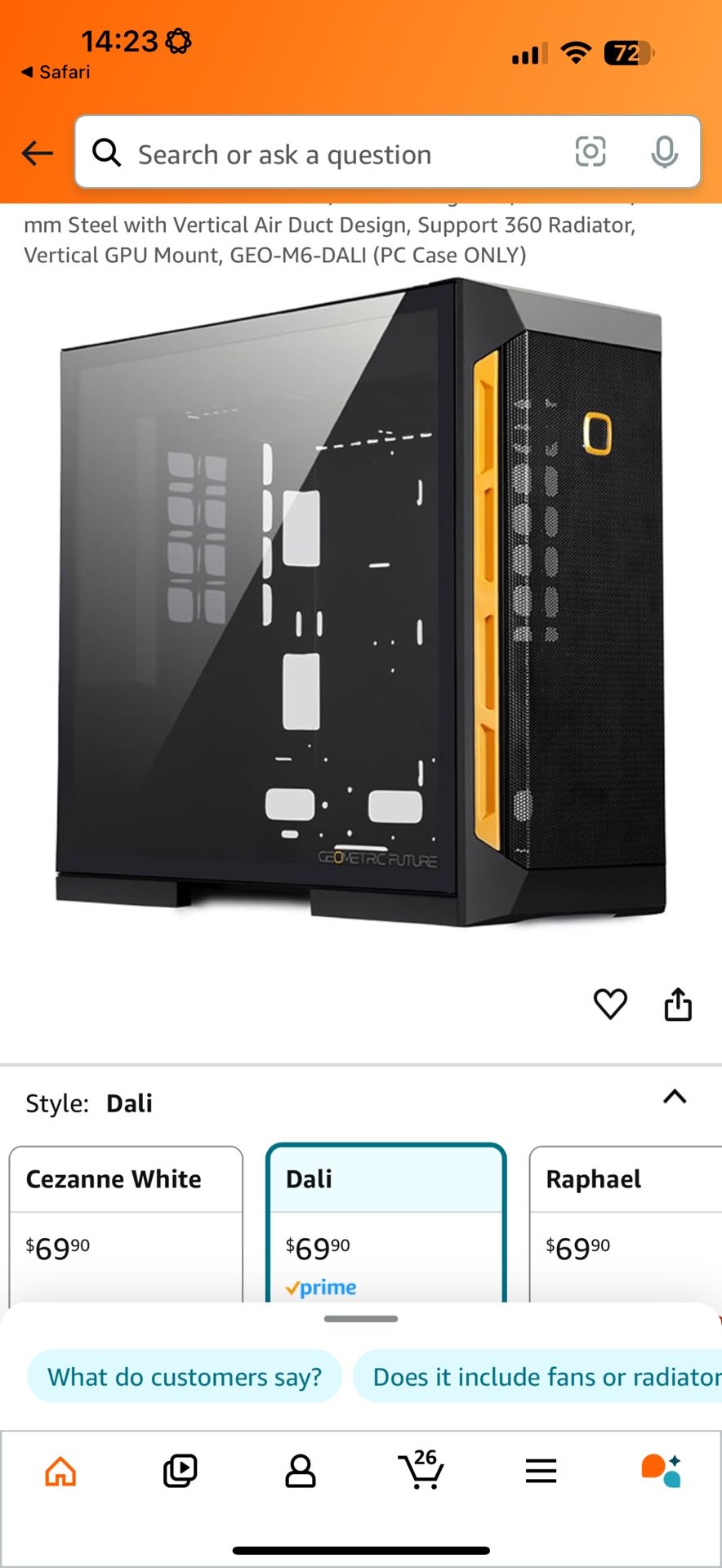 M6 Dali Mid Tower 12" x11”MB/ATX Gaming Case
