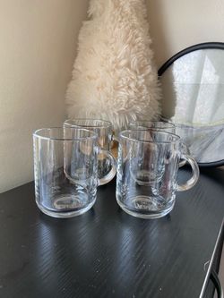 Set of 4 Nespresso Collections Vertuo 12oz Clear Glass Coffee Mugs VGC
