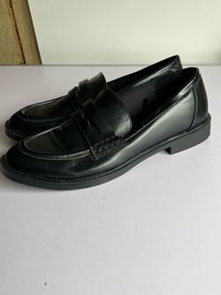 Black Leather Penny Loafers