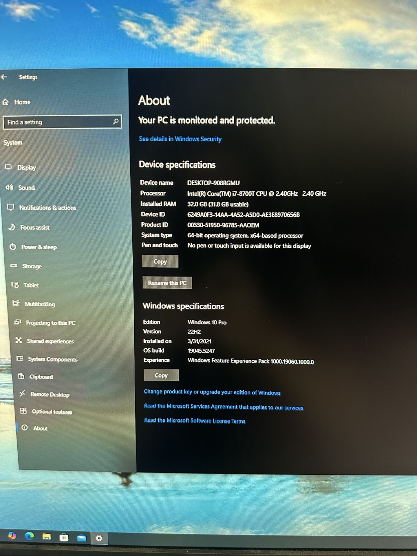 Dell Optiplex I7 8700T With 32gb Ram