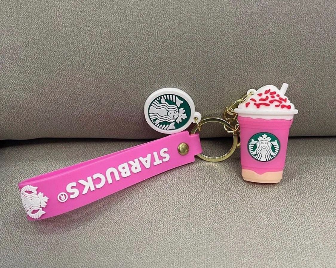 Brand New Pink Starbucks Coffee Drink Keychain Gift 