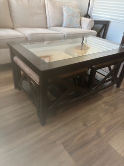 Living room set: two side tables, one console table and one coffee table