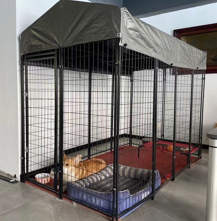 Large Outdoor Dog Kennel, Heavy Duty Outdoor Fence Dog Cage, Anti-Rust Dog Pens Outdoor Dog Fence wi