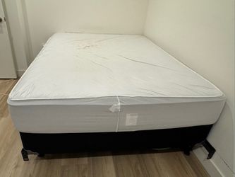 Queen Bed Set - Mattress + Box Spring + Metal Frame