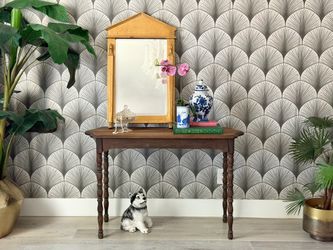 Antique Wooden Barley Twist Spindle Console Table | Vanity | Desk | Vintage | Anthropologie | CB2