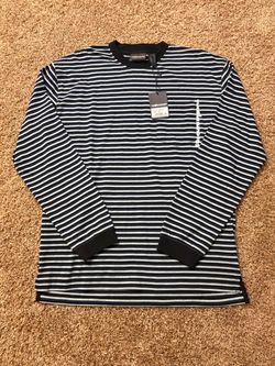 NWT The Hundreds Jones JS Knit Striped Long Sleeve Shirt Mens Size Medium