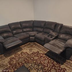 Dark Gray Reclining Sectional Sofa