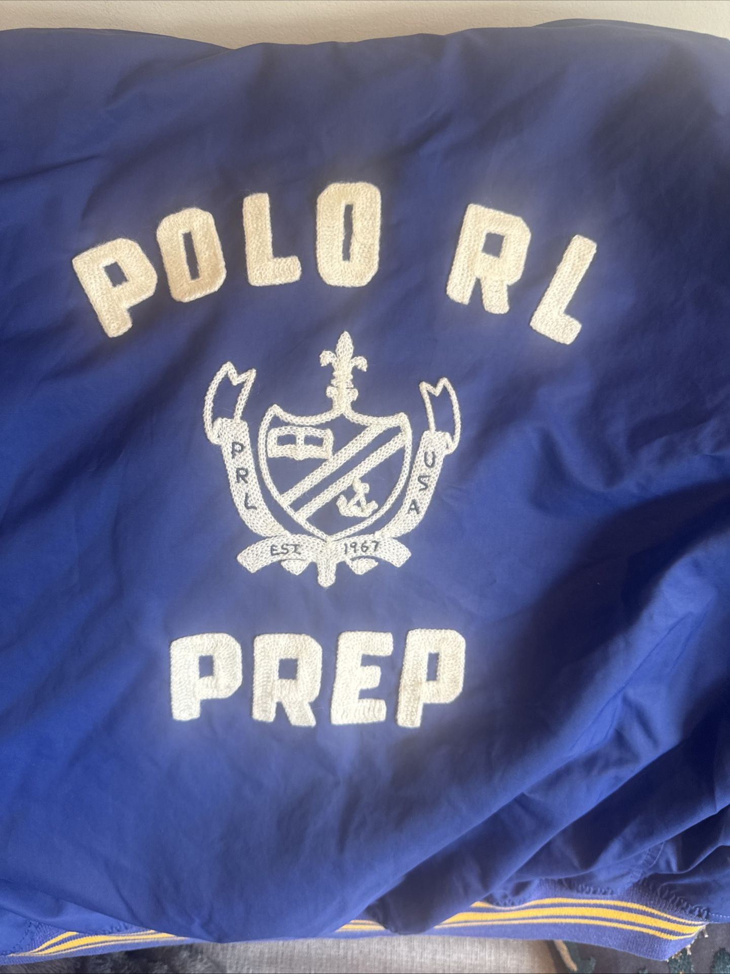 Polo Ralph Lauren R. L. Prep Embroidered Blue Jacket Size L
