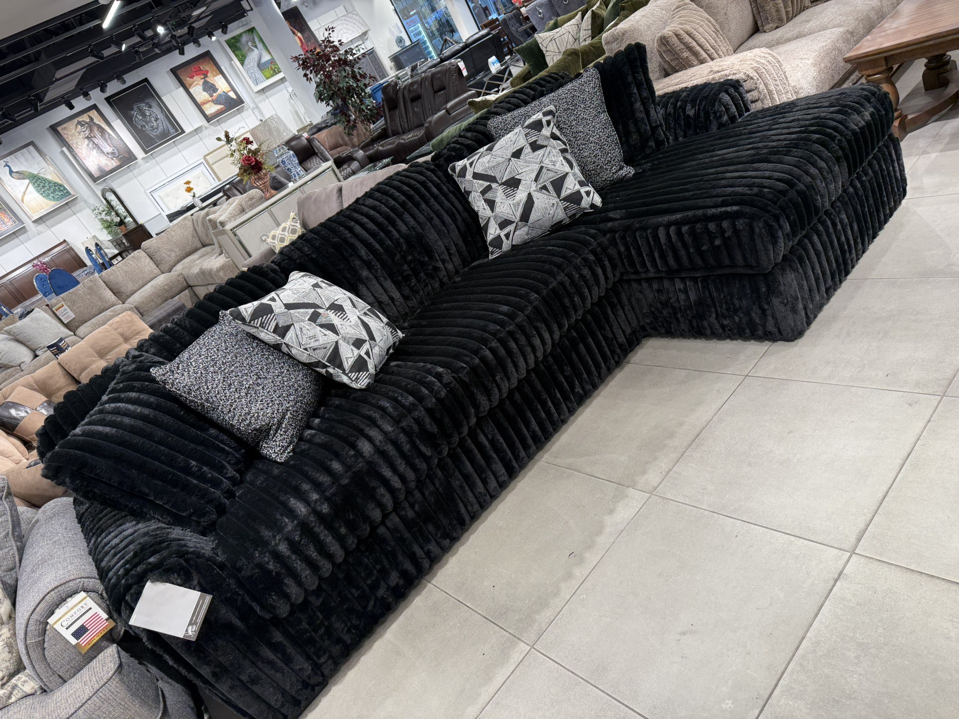 “L” Shape Sectional 🖤 Black Color