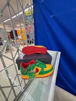Nike Air Force 1 Low Sneakers Green Yellow Red