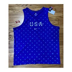 Nike USA Club Tank Top All Over Print Blue Men’s Size XL NEW!!!