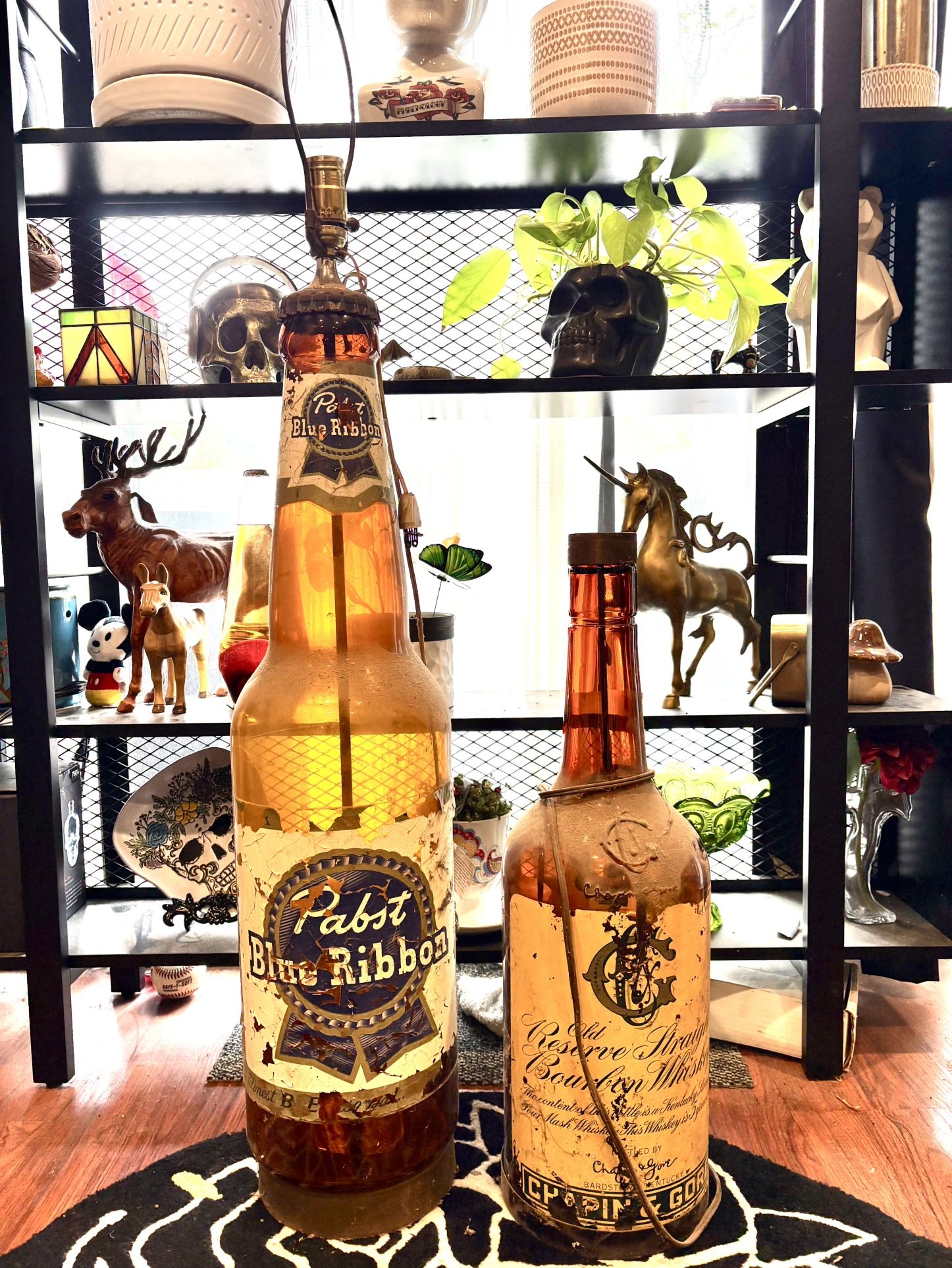 Antique Glass Bottle Lamps Beer Bottle Whisky Neon Light