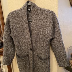 UNIQLO Women Gray Wool Blend Long Sweater Cardigan Size XS